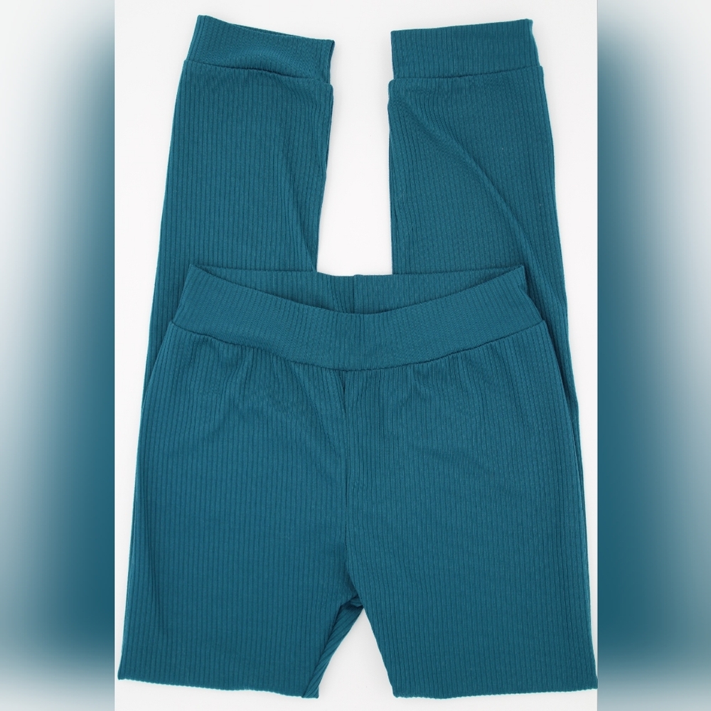 Handmade Big Girls Ribbed Matching Set Green/Teal (12) - Picture 5 of 7
